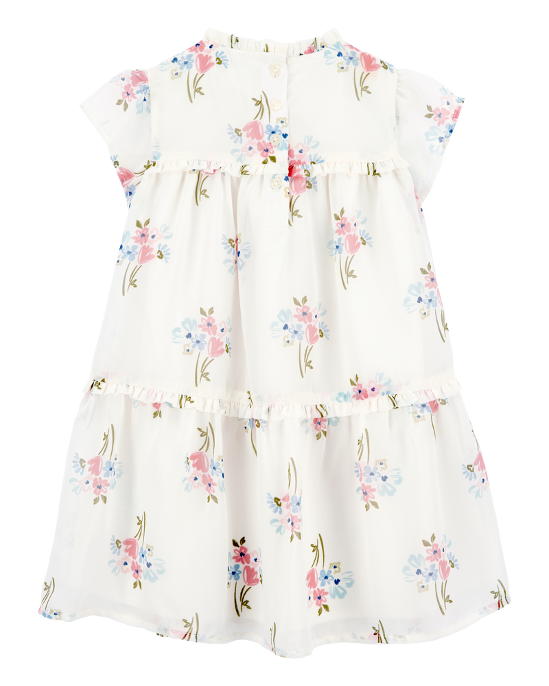 Toddler Floral Short-Sleeve Dress, image 2 of 4 slides