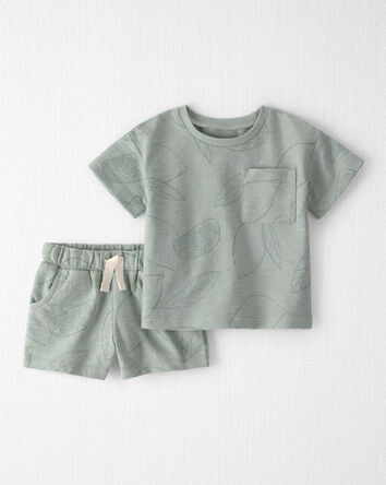 Baby 2-Piece Shorts Set Made with Organic Cotton in Sienna Breeze, 