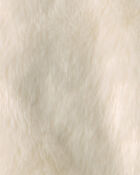 Girls Faux Fur Jacket - Cream, image 2 of 3 slides