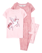 Kid 4-Piece Unicorn Cotton Pyjamas, image 1 of 4 slides