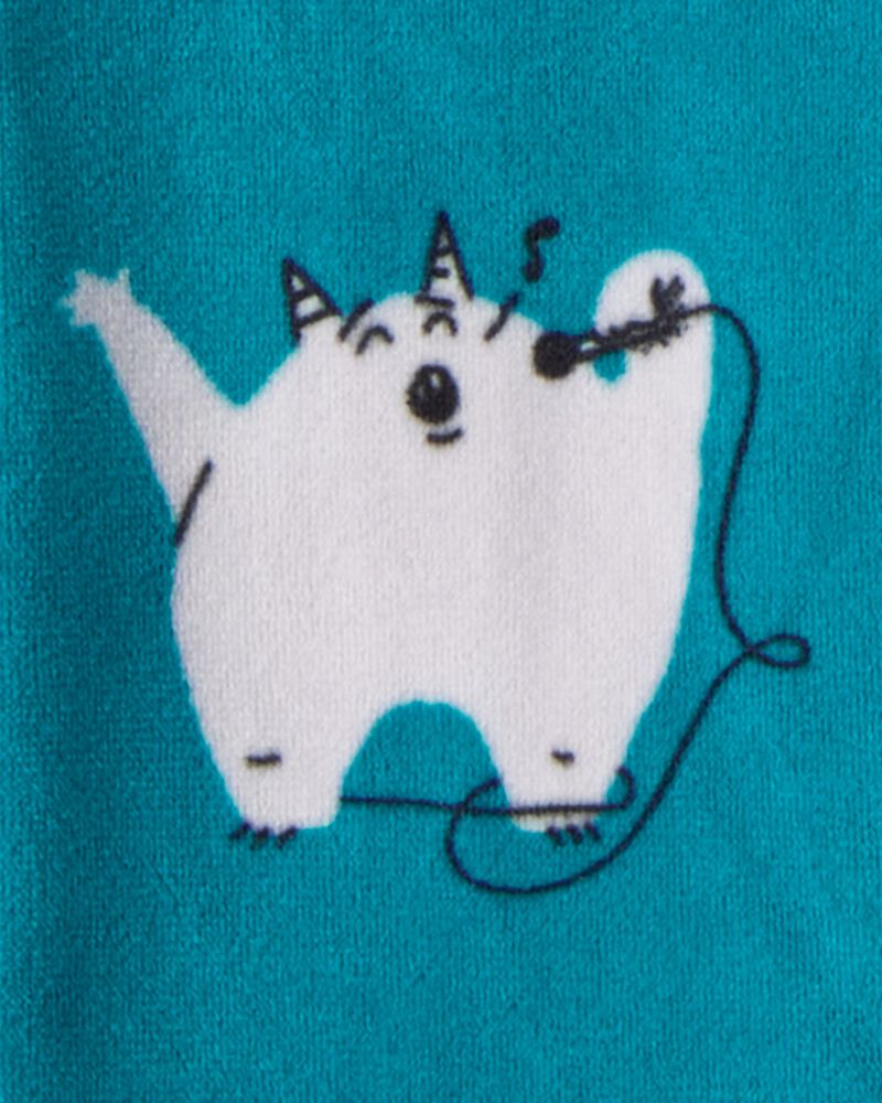 Toddler Boy Monster DreamPlush Snug Fit 2-Piece Pyjamas - Teal, image 3 of 4 slides