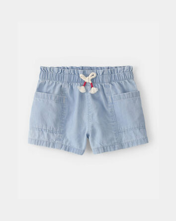 Baby Girl Chambray Shorts - Blue, 
