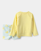 B&eacute;b&eacute; gar&ccedil;on - Ensemble 2 pi&egrave;ces maillot dermoprotecteur, citrons - Jaune/Bleu, image 2 sur 4 diapositives