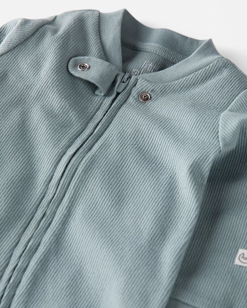 Baby Organic Cotton Rib Sleeper, image 2 of 4 slides