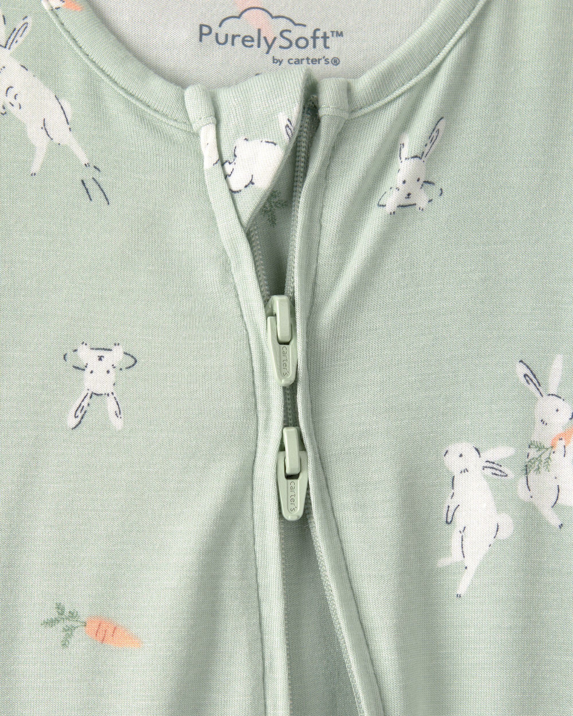 Baby Bunny 2-Way Zip PurelySoft Sleeper - Green | Carter's Oshkosh
