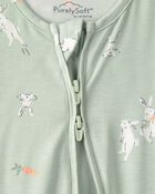 Baby Bunny 2-Way Zip PurelySoft Sleeper - Green, image 2 of 8 slides