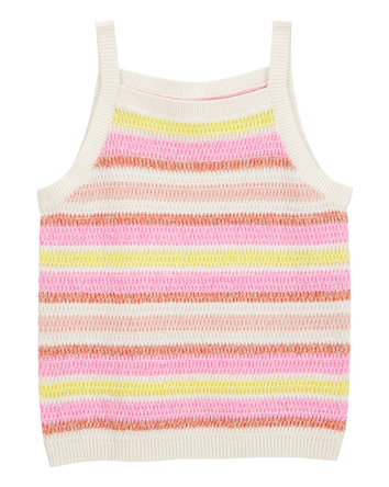Girls Striped Sweater Knit Tank, 