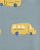 B&eacute;b&eacute; gar&ccedil;on - Ensemble 2 pi&egrave;ces chandail et pantalon &agrave; motif autobus scolaire &ndash; Gris/Jaune, image 3 sur 3 diapositives