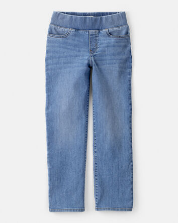 Girls Denim Pull-On Jeans - Blue, 