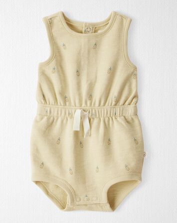 Bébé fille - Barboteuse en coton biologique imprimé ananas, 