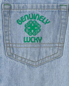 Boys Clover St. Patrick's Day Baggy Jeans - Light Wash, image 4 of 5 slides