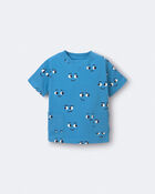 Tout-petit - T-shirt &agrave; poche loutre et imprim&eacute; de visage - Bleu, image 2 sur 5 diapositives