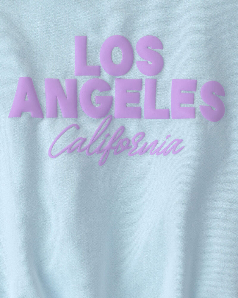 Girls 'Los Angeles' French Terry Top - Blue, image 3 of 4 slides