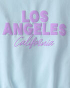 Girls 'Los Angeles' French Terry Top - Blue, image 3 of 4 slides