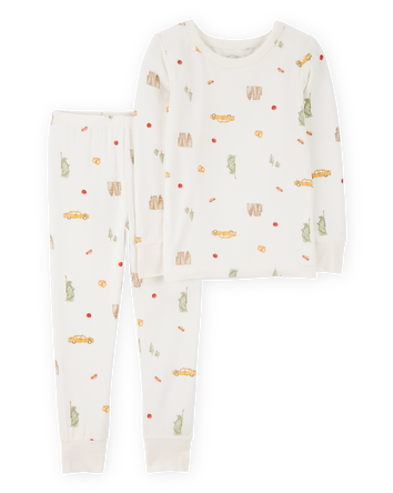 Toddler New York Print PurelySoft Snug Fit Cotton 2-Piece Pyjamas, 