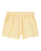 Kid Striped Linen Look-alike Sun Short - Yellow, image 2 of 5 slides