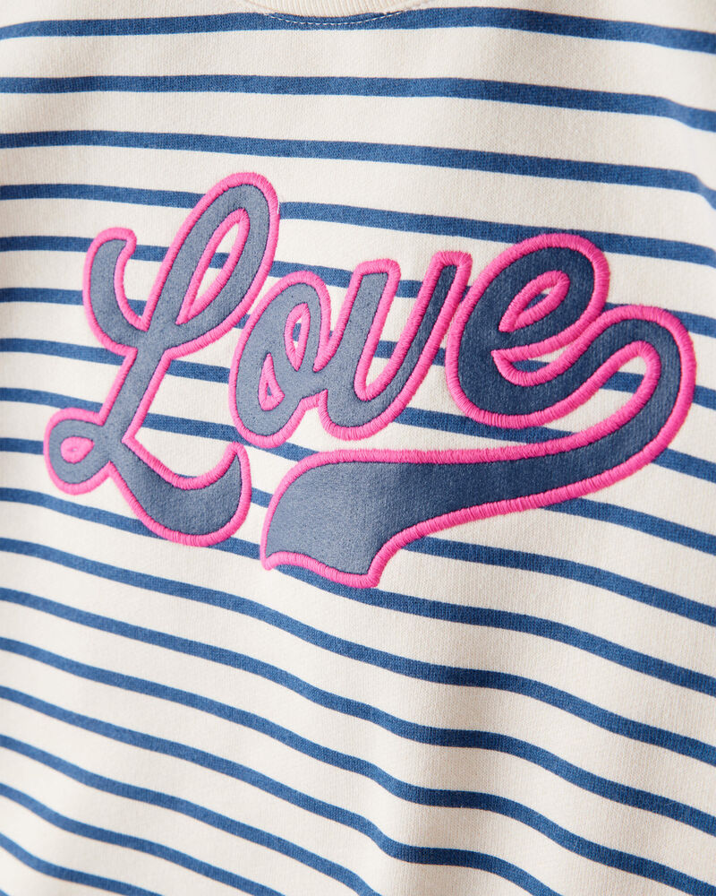 Kid 2-Piece "Love" Striped Top & Flared Pant Set, image 2 of 5 slides