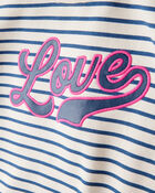 Kid 2-Piece "Love" Striped Top & Flared Pant Set, image 2 of 5 slides