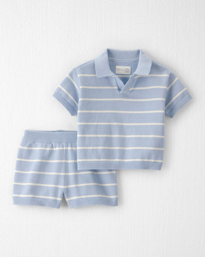 Baby Boy 2-Piece Organic Cotton Striped Shorts Set, image 1 of 5 slides