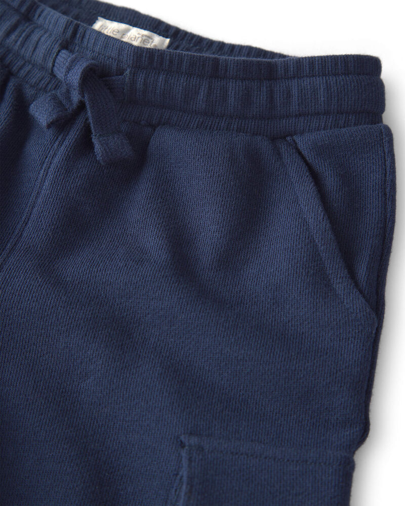 Toddler Boy Organic Cotton French Terry Cargo Pants, image 4 of 6 slides