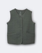 Toddler Girl Quilted Vest - Olive, image 1 of 2 slides