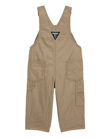 Baby Solid Canvas Overalls - Brown, 