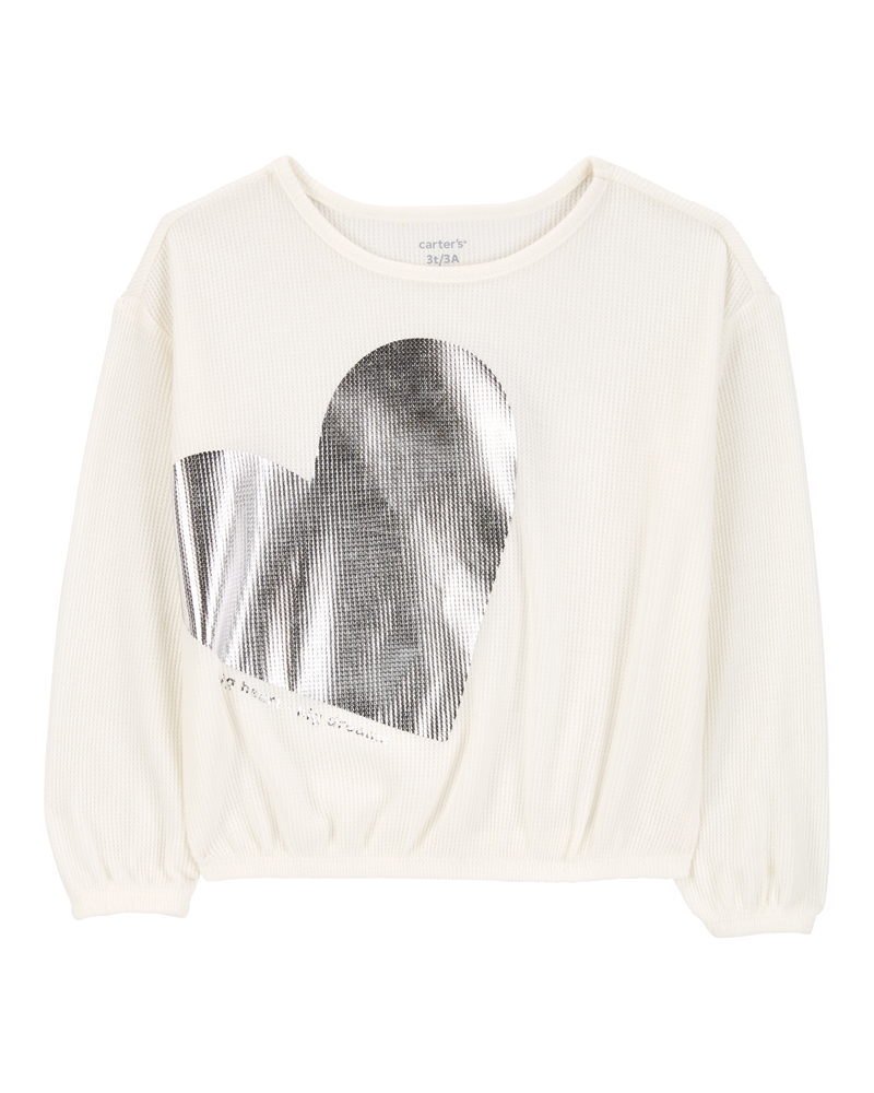 Baby Metallic Heart Thermal Top, image 1 of 3 slides