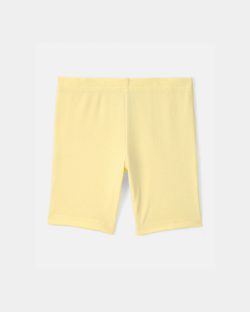 Girls Solid Bike Shorts - Yellow, image 2 of 4 slides