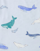 Boys Whale PurelySoft Short-Sleeve Snug Fit 2-Piece Pyjama Set - Blue, image 4 of 7 slides