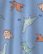 Baby Boy Dinosaur 2-Way Zip Sleeper - Blue, image 3 of 5 slides