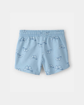 Filles - Short en jersey bouclette, papillons - Bleu, 