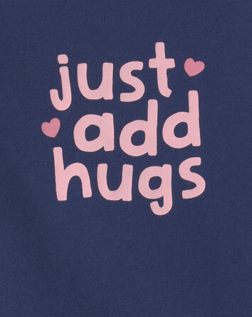 B&eacute;b&eacute; fille - Cache-couche manches longues &agrave; imprim&eacute; &laquo;Just Add Hugs&raquo; &ndash; Bleu marine, 