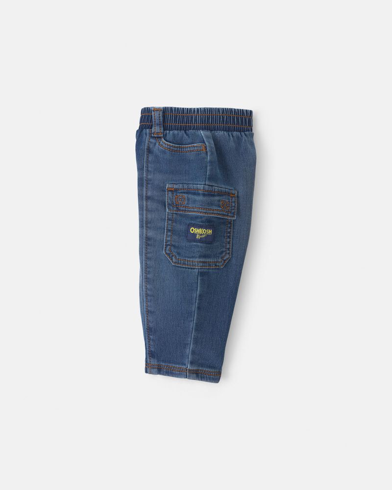 Baby Boy Denim Cargo Jeans - Medium Wash, image 4 of 7 slides