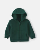 Baby Boy Fleece Zip-Up Hoodie - Green, image 1 of 3 slides