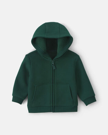 Baby Boy Fleece Zip-Up Hoodie - Green, 