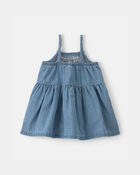 Baby Girl Denim Chambray Dress - Light Wash, image 2 of 5 slides