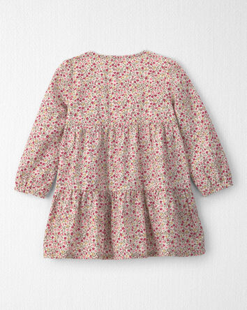 Toddler Girl Organic Cotton Dobby Dress in Floral, 