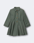 Toddler Girl Avenue Twirl&trade; Dress - Olive, image 1 of 2 slides