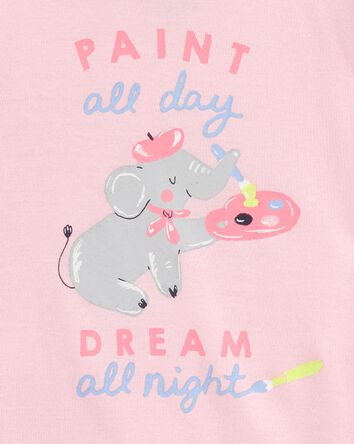 Toddler 4-Piece Painter Elephant 100% Snug Fit Cotton Pyjamas, 