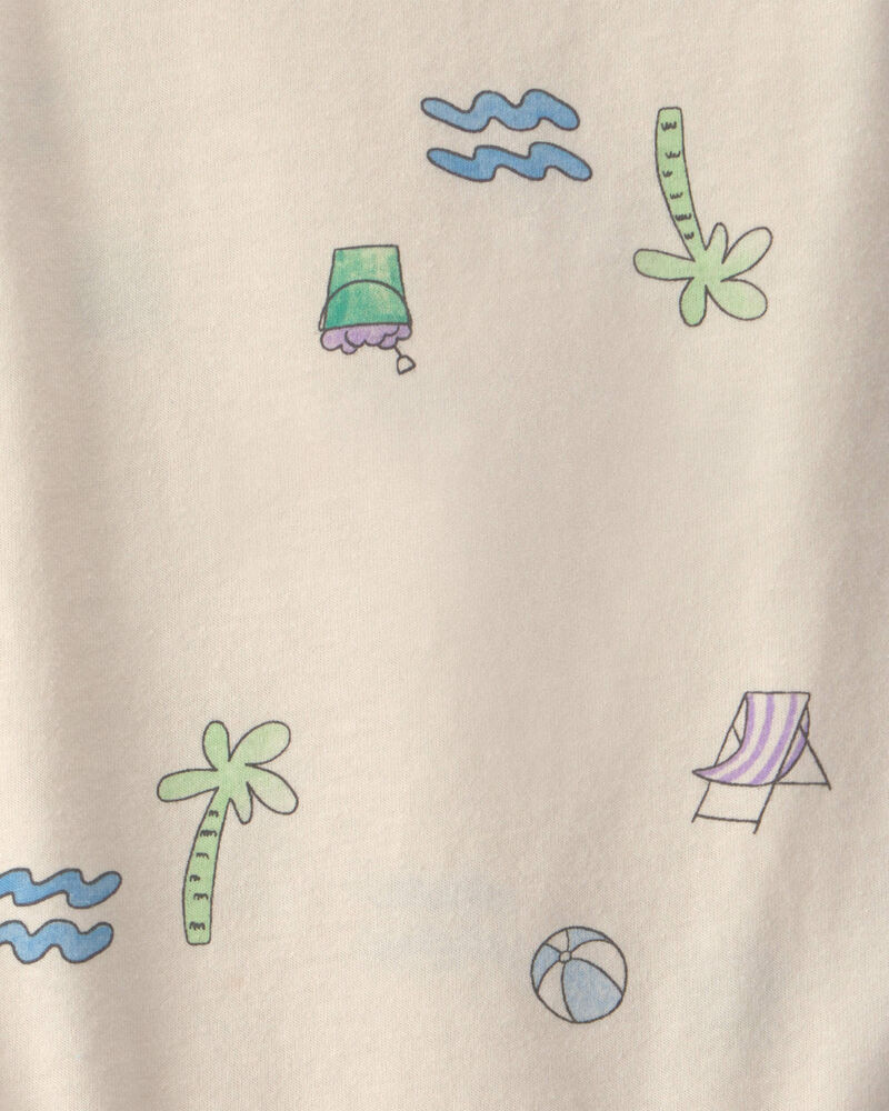 Baby Boy Beach Sleeveless Graphic Bodysuit - Cream, image 2 of 3 slides