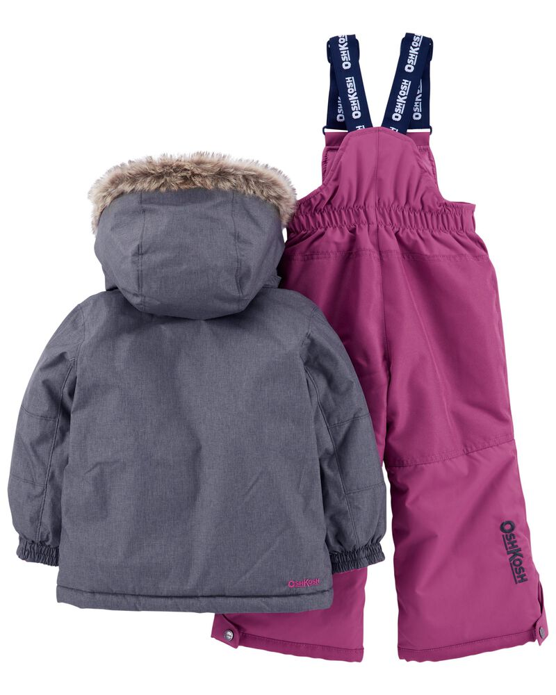 Toddler 2-Piece Snowsuit With Bonus Hat And Neck Warmer, image 2 of 13 slides