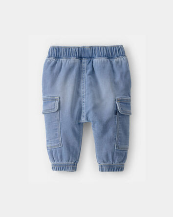 Baby Boy Denim Cargo Pocket Jogger - Light Wash, 