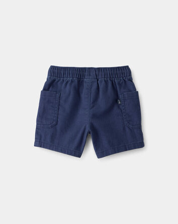 Baby Boy Twill Drawstring Shorts - Navy, 
