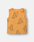 Toddler Boy Henley Tank in Fishing Tiger Print - Mustard Yellow, image 2 of 5 slides
