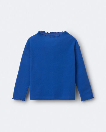 Toddler Girl Mock Neck Ruffle Long-Sleeve Top - Royal Blue, 