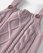 B&eacute;b&eacute; fille - Salopette en coton biologique &agrave; tricot torsad&eacute;, image 4 sur 5 diapositives