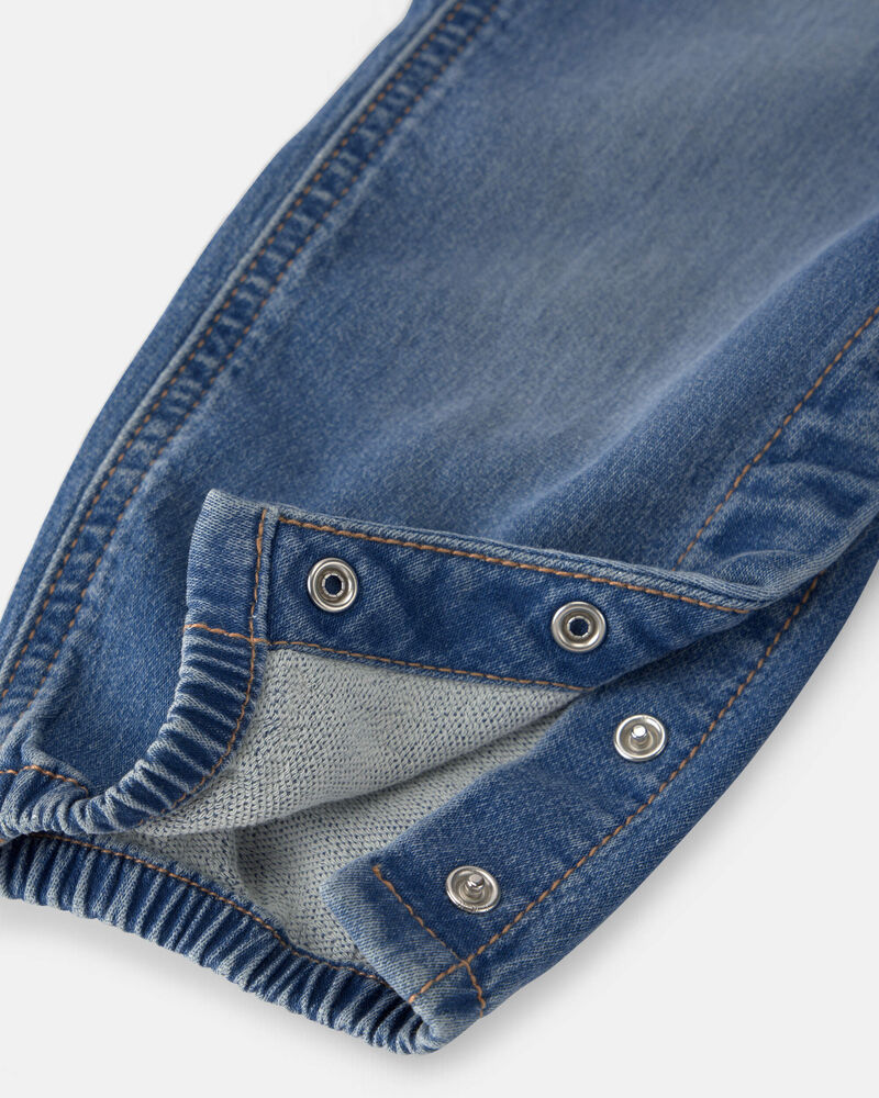 B&eacute;b&eacute; - Salopette en denim doux comme le tricot - D&eacute;lav&eacute; moyen, image 3 sur 4 diapositives