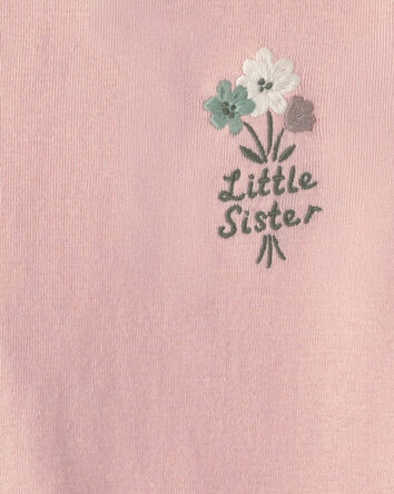 Baby Girl 2-Piece 'Little Sister' Floral Bodysuit & Pant Set - Pink, 