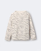 Toddler Girl Mock Neck Ruffle Long-Sleeve Top in Tiger Print - Cream, image 1 of 2 slides