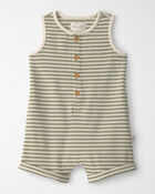 Baby Organic Cotton Waffle Knit in Stripes, image 1 of 4 slides